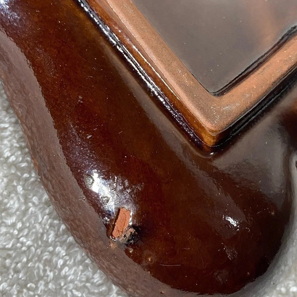 Vintage MCM K13 Canada McMaster Orange Brown Glaze Ceramic  Ashtray Trinket Dish - Picture 10 of 12